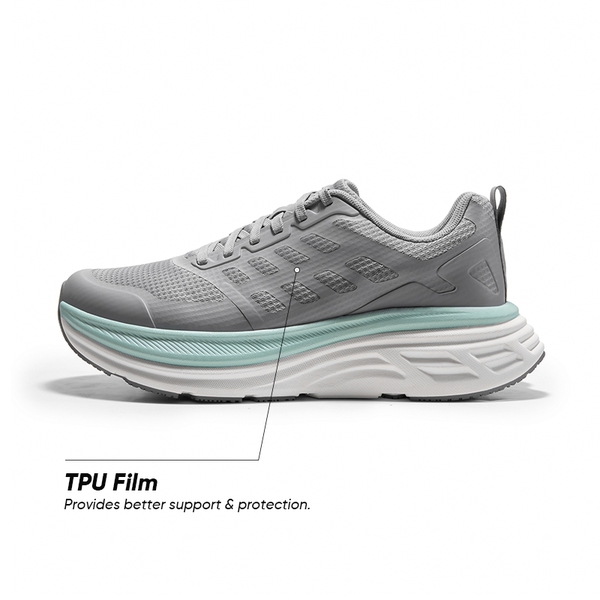 [ActiveFloat] Women's Breathable Lifestyle Walking Sneakers - GREY - 4